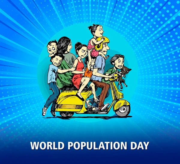 World Population Day July Hand Drawn Sketch — Foto de Stock
