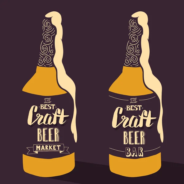 Design de brasserie artisanale vintage. Illustration de typographie vectorielle — Image vectorielle