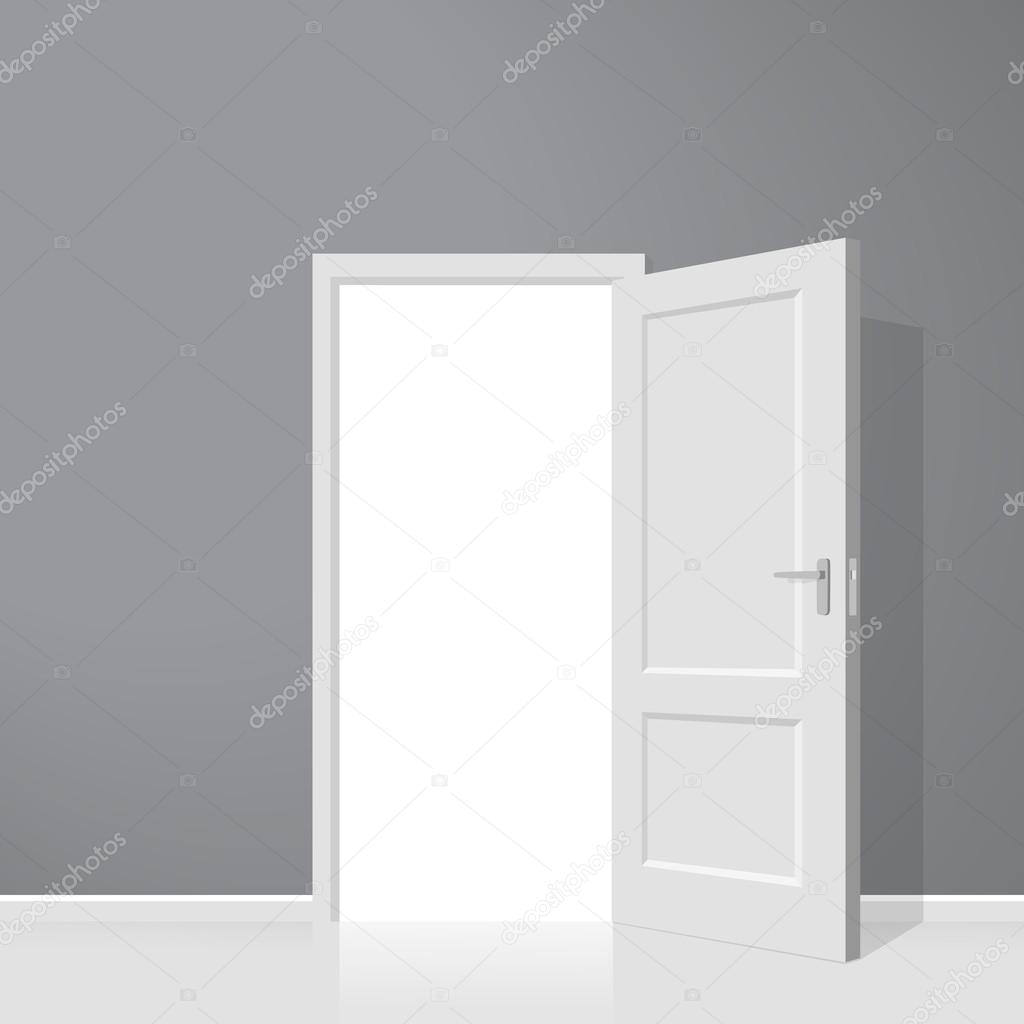 Open door. Realistic vector illustration