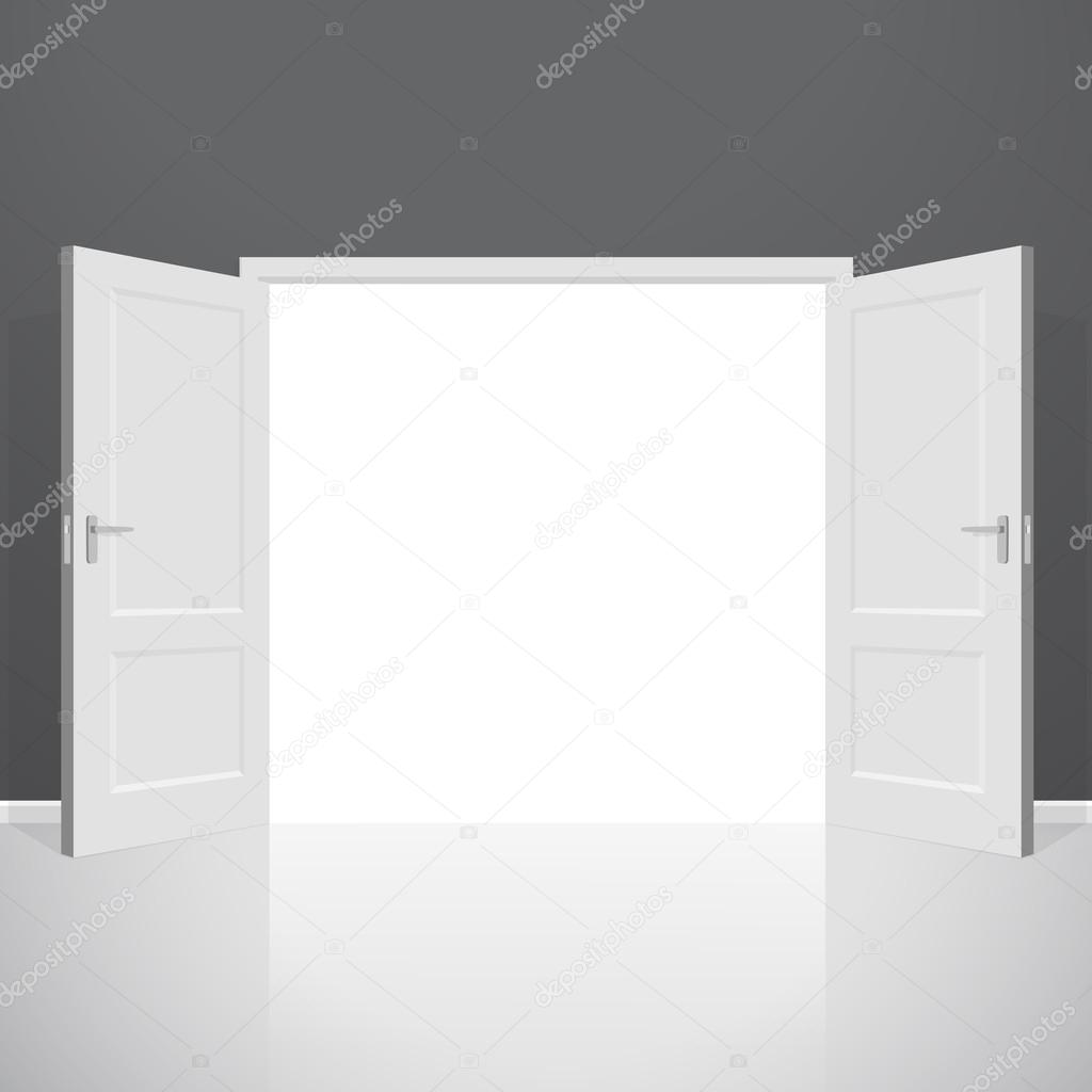 Open doors. Realistic vector illustration