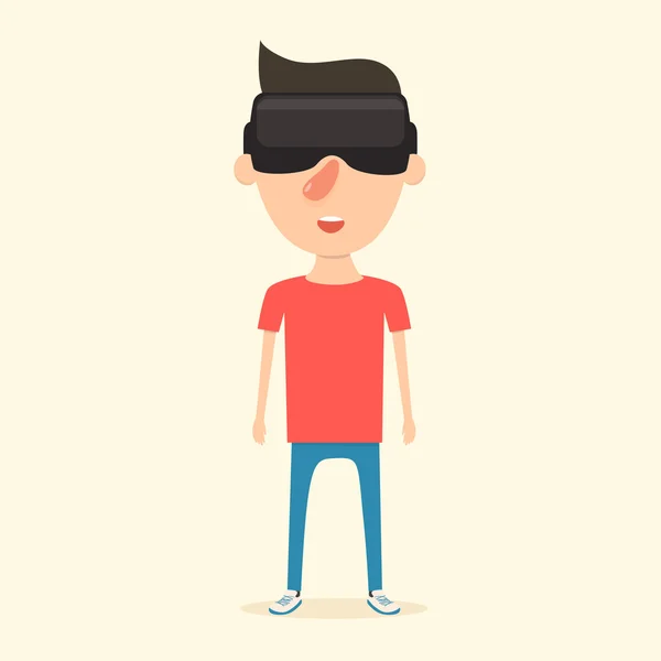 Muž s brýlemi virtuální reality — Stockový vektor