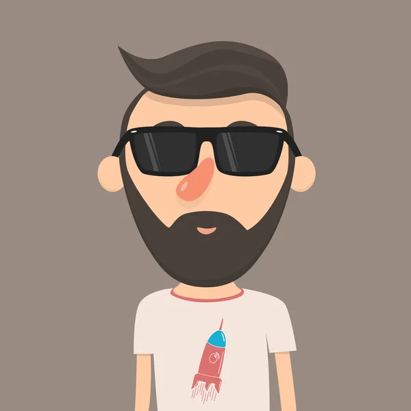 Personaje Hipster. Dibujos animados vector ilustración — Vector de stock