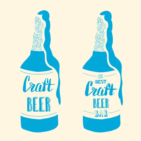 Diseño de cervecería artesanal vintage. Ilustración de tipografía vectorial — Archivo Imágenes Vectoriales