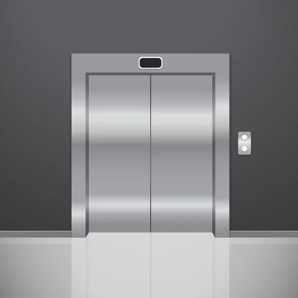 Gesloten metalen lift. Realistische vectorillustratie — Stockvector