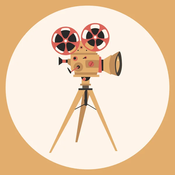 プロジェクターのレトロな映画のポスター。漫画のベクトル図です。映画館映画 — ストックベクタ