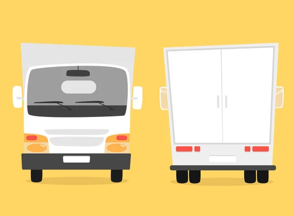 Conjunto de camión de carga. Ilustración vectorial de dibujos animados. Camioneta en movimiento — Archivo Imágenes Vectoriales