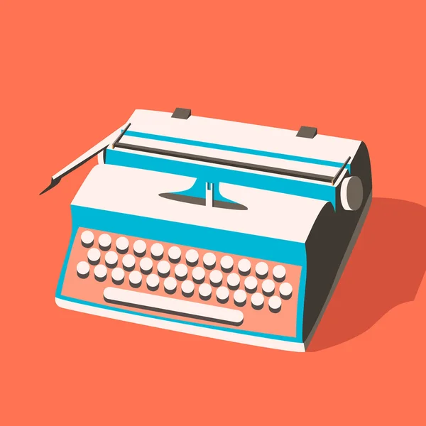 Une machine à écrire vintage. Illustration vectorielle. Contexte isolé — Image vectorielle