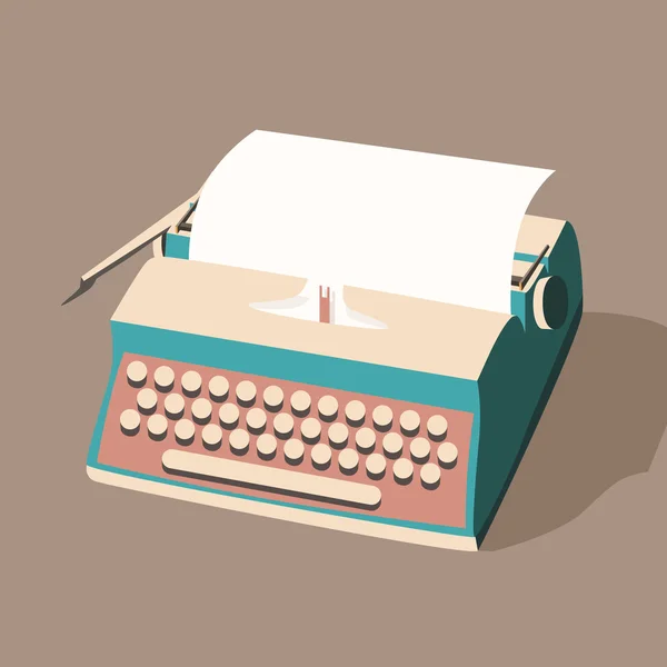 Máquina de escribir vintage. Ilustración vectorial. Fondo aislado — Vector de stock