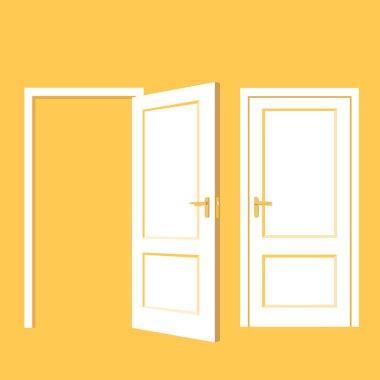 İzole kapı. Gerçekçi vektör çizim