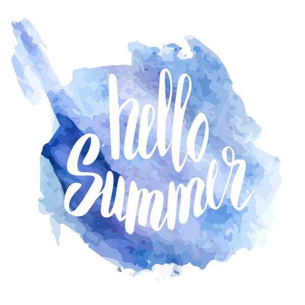 Hallo Sommer. handgezeichnete Typografie. Vektorillustration — Stockvektor