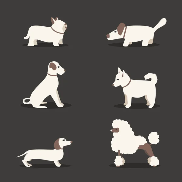 Ensemble de chiens. Illustration vectorielle de dessin animé. Clinique vétérinaire — Image vectorielle