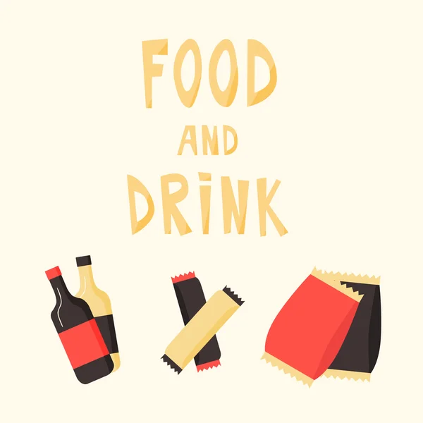 Snacks y bebidas de comida rápida. Ilustración vectorial plana. Máquina expendedora — Archivo Imágenes Vectoriales