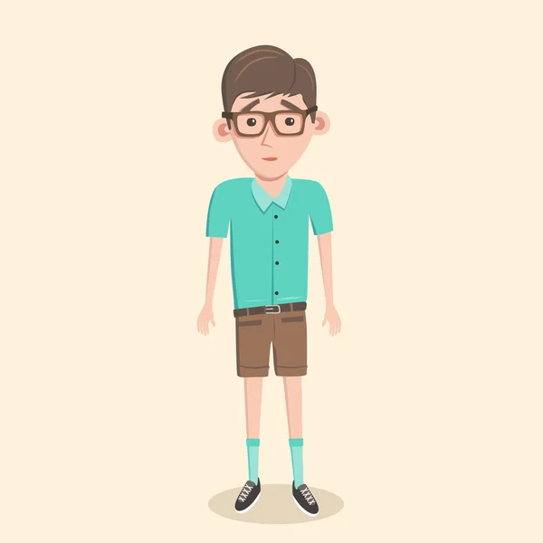 Dibujos animados ilustración de un niño nerd — Vector de stock