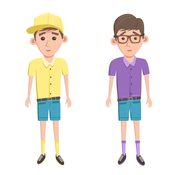 Fun boys. Cartoon vector illustration. — Stock Vector