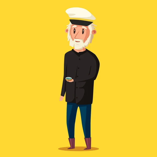 Sailor man karakter. Vectorillustratie cartoon — Stockvector