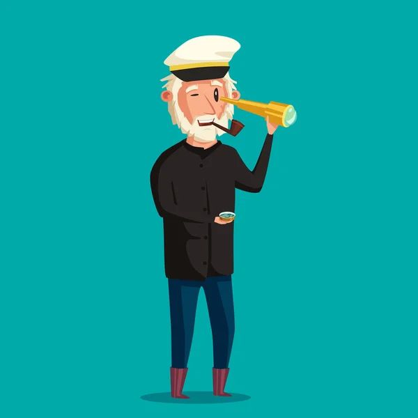Personagem de marinheiro. Ilustração dos desenhos animados vetoriais — Vetor de Stock