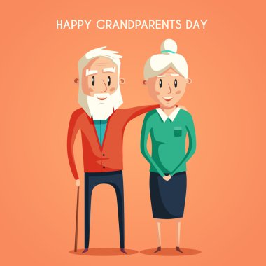 Mutlu dedesi. Vektör karikatür çizim