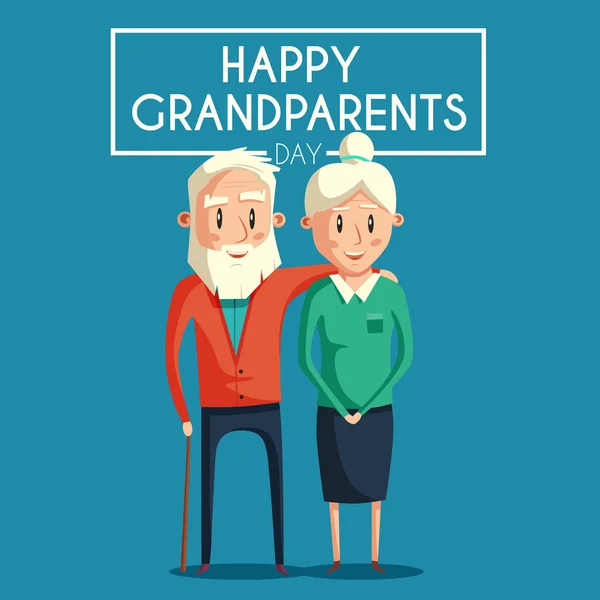 快乐的祖父母。矢量卡通插画 — 图库矢量图片