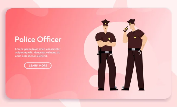 Wektorowy sztandar koncepcji zespołu policjantów — Wektor stockowy
