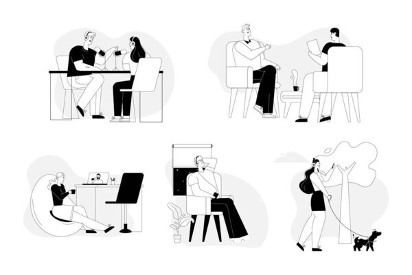 Подкасты и сцены интервью линейного набора