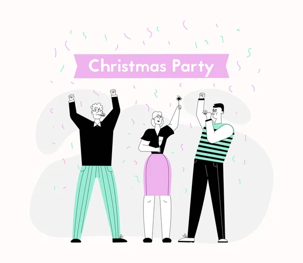 Christmas Party and Happy New Year celebration — стоковий вектор