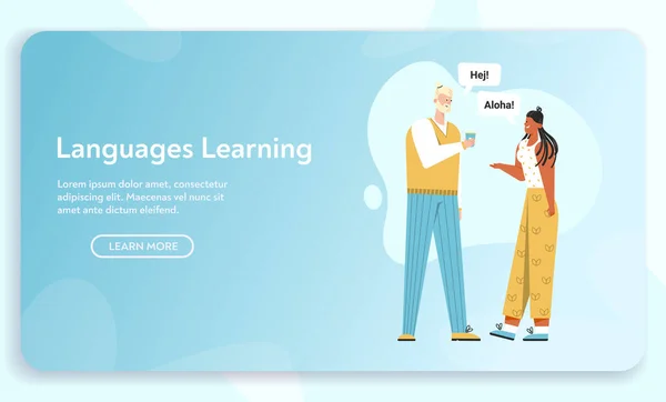 Vector banner van Language Learning concept — Stockvector