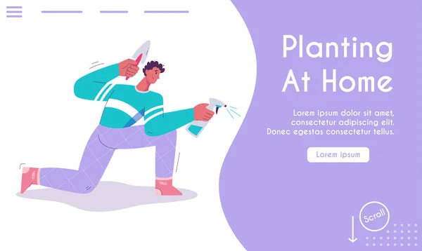 Vector landing page of Planting at Home concept — Διανυσματικό Αρχείο