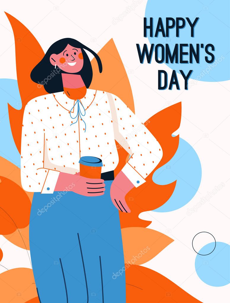 Vector poster of Happy Womens Day concept