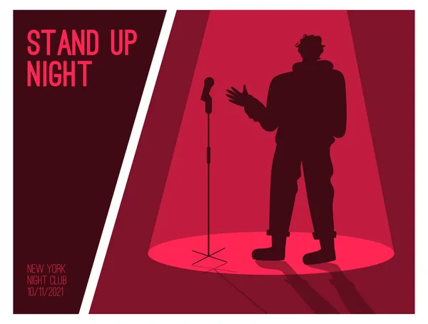 Cartaz vetorial do conceito de Stand Up Night —  Vetores de Stock