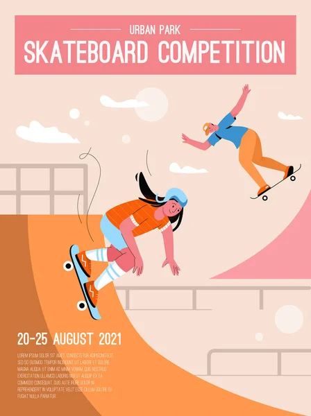 Vector poster of Skateboard Competition concept — Stock Vector