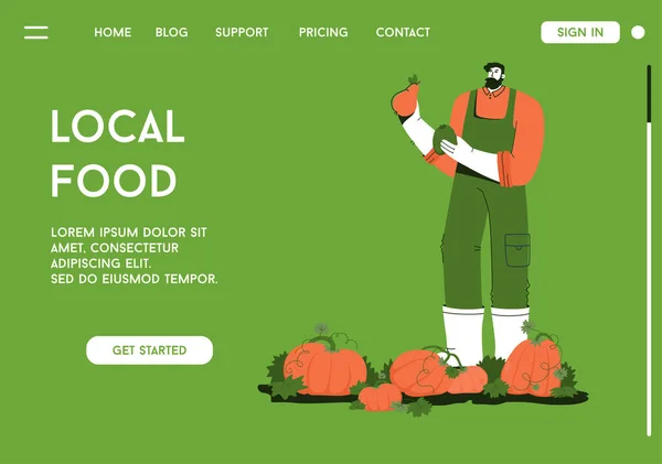 Vector landing page van Local Food concept — Stockvector