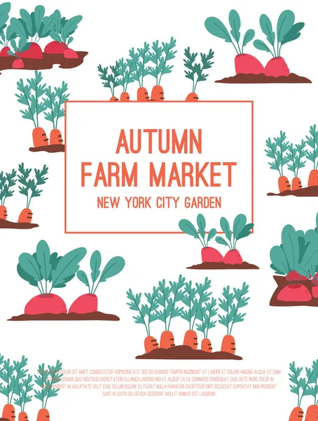 Cartel vectorial del concepto Autumn Farm Market — Vector de stock