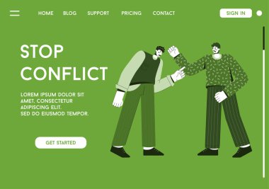 Stop Conflict kavramının vektör indirme sayfası