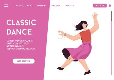 Klasik Dans konseptinin vektör iniş sayfası