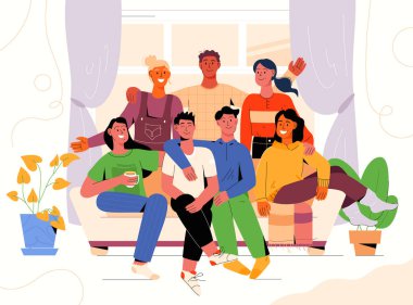 Farklı milletlerden arkadaşların grup fotoğrafı.