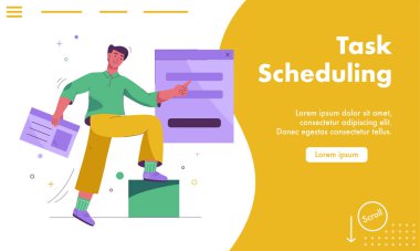 Görev planlama kavramının vektör indirme sayfası