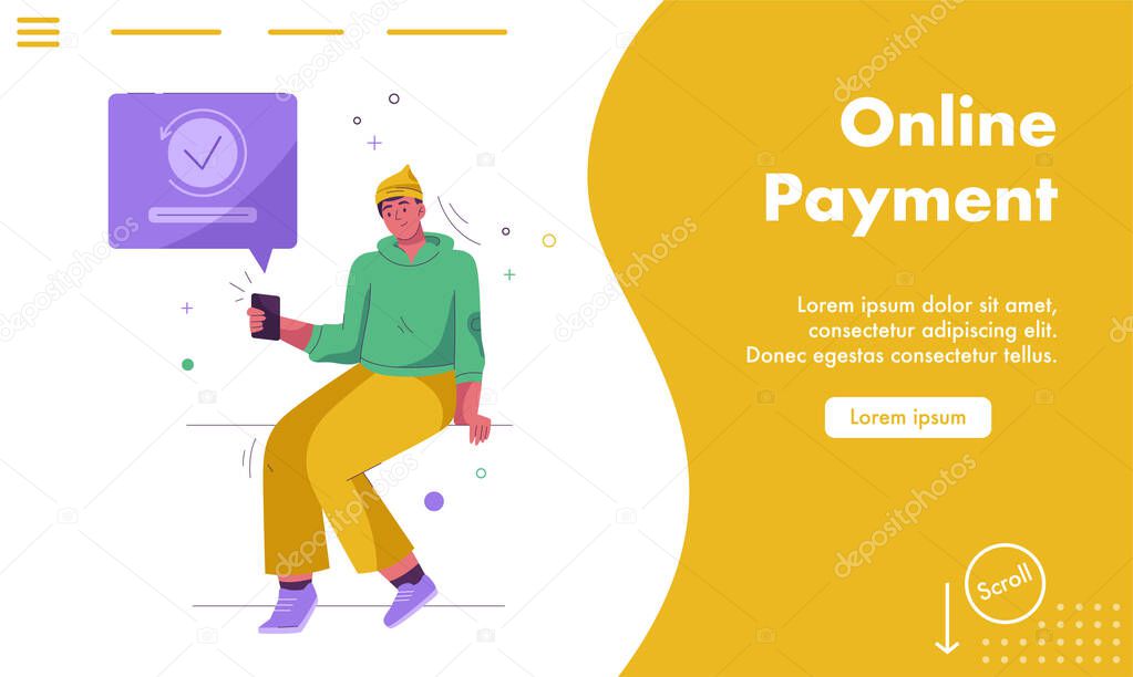 Vector landing page of Online Payment concept