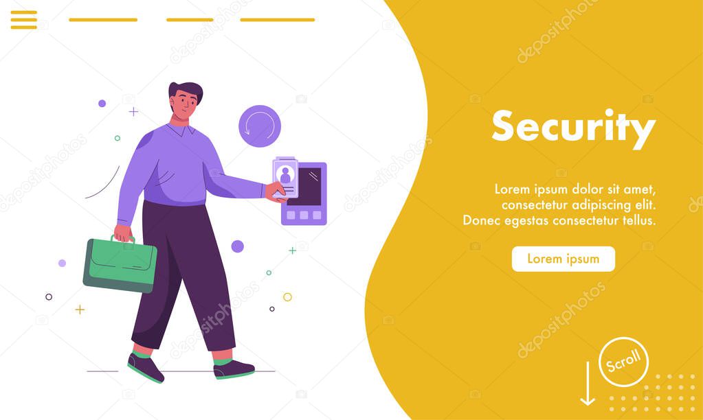 Vector landing page of Security concept