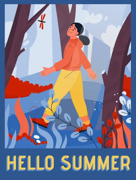 Αφίσα διάνυσμα του Hello Summer — Διανυσματικό Αρχείο