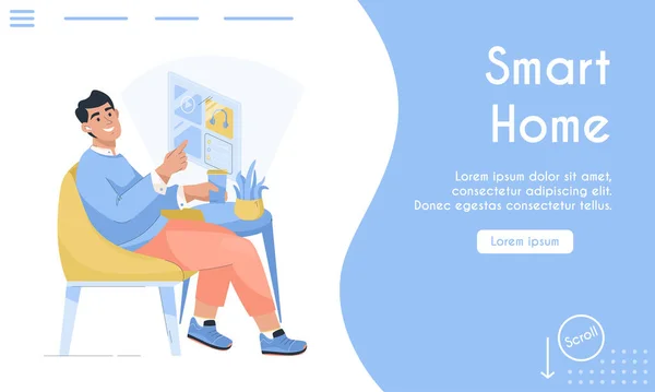 Vector landing page van Smart Home concept — Stockvector