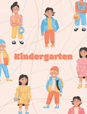 Anaokulu konseptinin vektör posteri