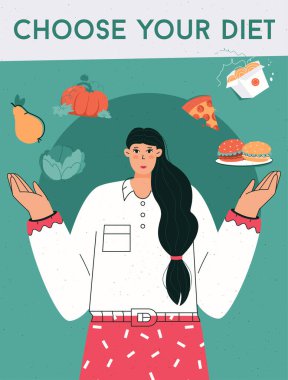 Diyet konseptinizin vektör posteri