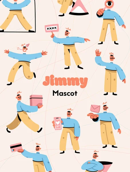 Affiche vectorielle du concept de mascotte de Jimmy — Image vectorielle