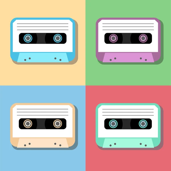 Stary wzór kasety audio ikona — Wektor stockowy