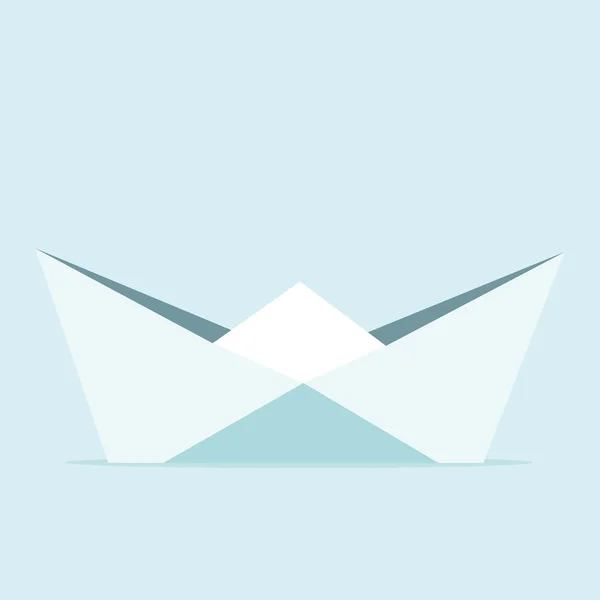 Bateau Origami sur fond bleu — Image vectorielle