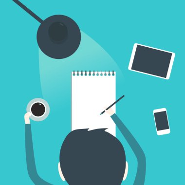 Sanatçı bir resim çizer.