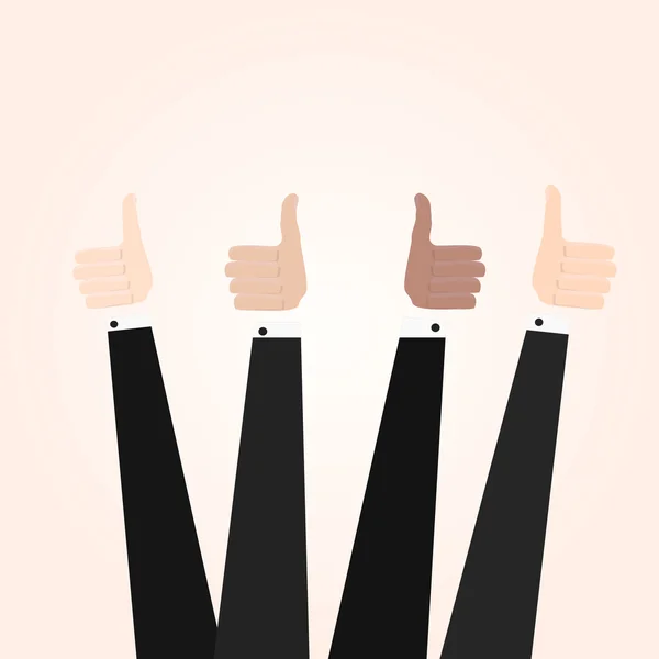 Hand met duim omhoog. Positieve feedback — Stockvector