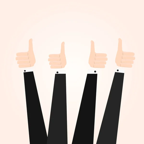 Hand met duim omhoog. Positieve feedback — Stockvector