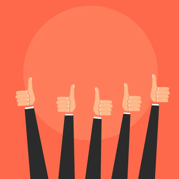 Mano con pulgar hacia arriba. Realimentación positiva — Vector de stock