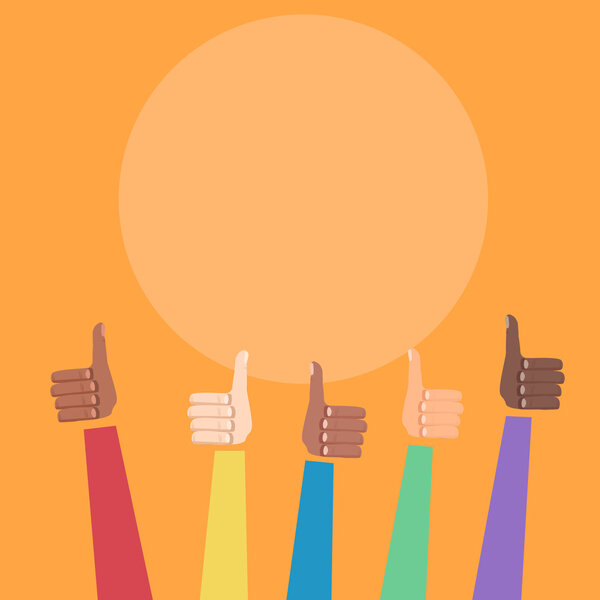 Рука с большим пальцем. Положительная обратная связь
